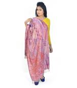 Floral N Paisley Design Red Kashmiri Woolen Stole Diwali Special Gift 209