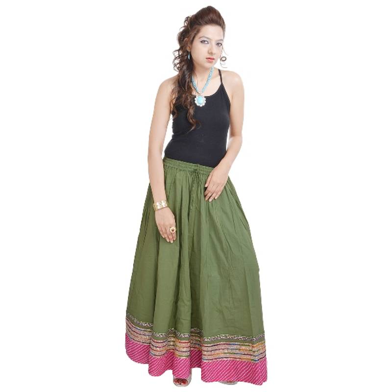 Rajasthani Green Long Skirt
