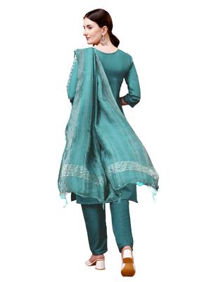 WILNERCROWN Designer Trending ethnic set kurta, pant and dupatta set for women for casual and festive wear 2