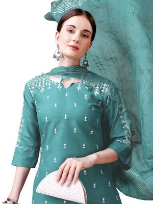 WILNERCROWN Designer Trending ethnic set kurta, pant and dupatta set for women for casual and festive wear 4