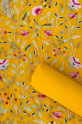 Women's Yellow Georgette Sharara Suit Set