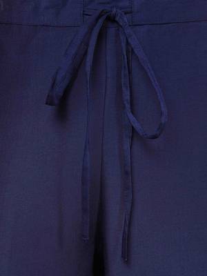 navy blue solid silk blend fancy kurta with trouser set 6