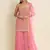 Pink Georgette Threadwork Sharara Suit