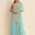 AQUA BLUE GEORGETTE EMBROIDERED PUNJABI SUITS SEMI STITCHED