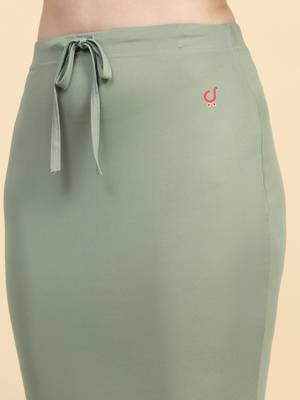 Trendmalls Green Lycra Spandex Saree Shapewear Skirt Petticoat for Women 4