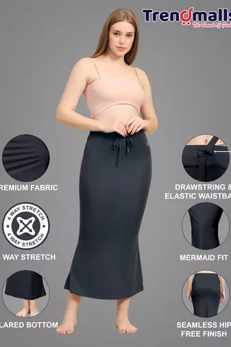Trendmalls Grey Lycra Spandex Petticoat Skirts for Women Saree Shape Wear Dress