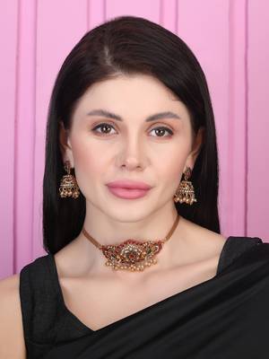 Gold plated kemp temple choker set 1