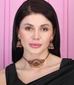 Gold plated kemp temple choker set