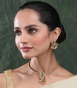 Gold plated mulicolor lord tirupati choker set