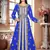 Royal-Blue color Handmade Moroccan Kaftan with hijjab