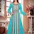 Cyan color Handmade Moroccan Kaftan with hijjab