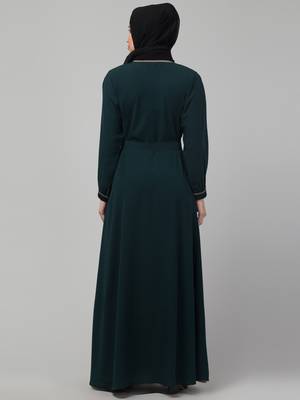 latest stylish shrug women abayas burqa with belt 2