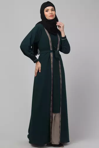 latest stylish shrug women abayas burqa with belt