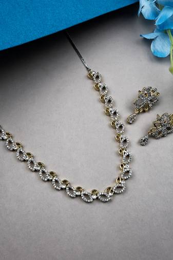 Silver gold plated ad bela necklace set