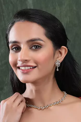 Silver gold plated ad bela necklace set