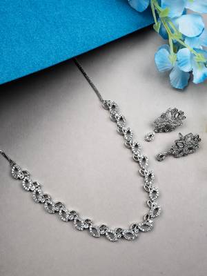 Silver plated ad bela necklace set 1