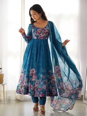 Fusionic blue  ethnic-suits with dupatta 2
