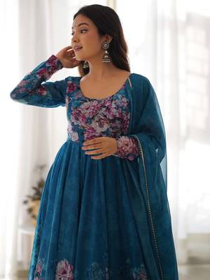 Fusionic blue  ethnic-suits with dupatta 4