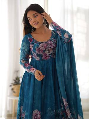 Fusionic blue  ethnic-suits with dupatta 5