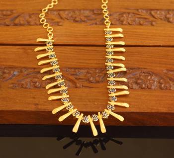 Kerala traditional gold plated stone necklace 2