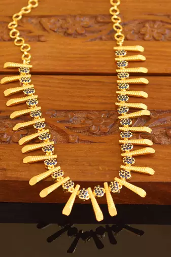 Kerala traditional gold plated stone necklace