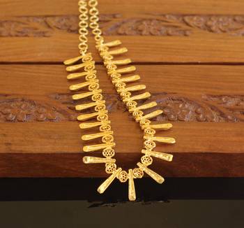 Kerala traditional gold plated stone necklace 4