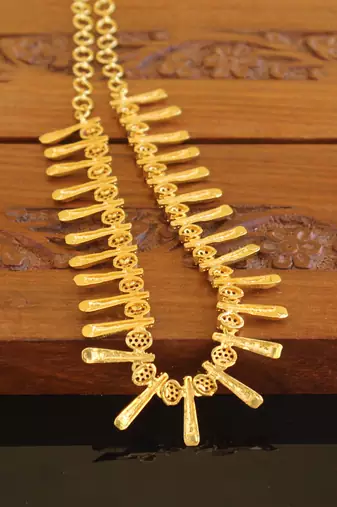 Kerala traditional gold plated stone necklace