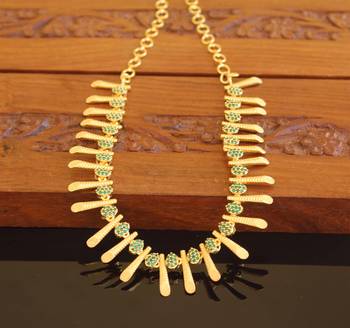 Kerala traditional gold plated stone necklace 1