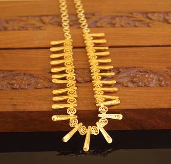 Kerala traditional gold plated stone necklace 4