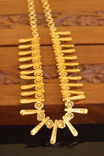 Kerala traditional gold plated stone necklace