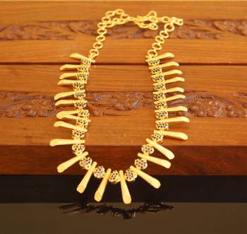 Kerala traditional gold plated stone necklace 1