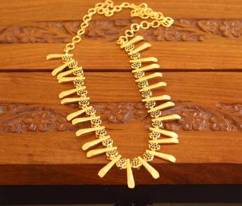 Kerala traditional gold plated stone necklace 2