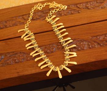 Kerala traditional gold plated stone necklace 3