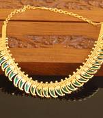 Kerala style gold plated palakka necklace