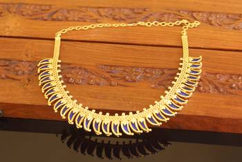 Kerala style gold plated palakka necklace 2