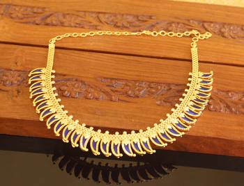 Kerala style gold plated palakka necklace 3