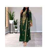 Green Georgette Zari Work Kaftan