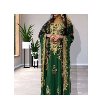 Forest Green Traditional Kaftan for Women 1
