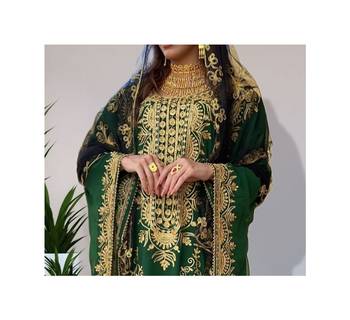 Forest Green Traditional Kaftan for Women 2