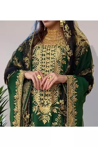 Forest Green Traditional Kaftan for Women