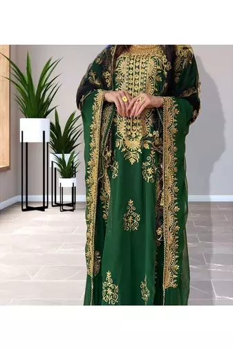 Forest Green Traditional Kaftan for Women