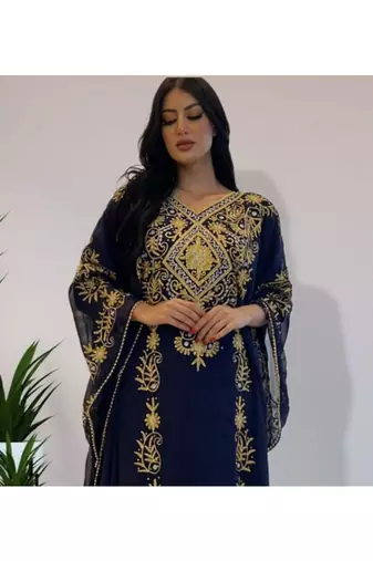 Navy Blue Ethnic Kaftan for Women