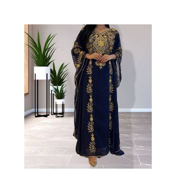 Navy Blue Ethnic Kaftan for Women 4