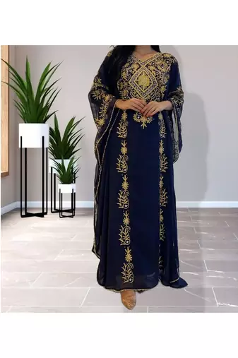 Navy Blue Ethnic Kaftan for Women