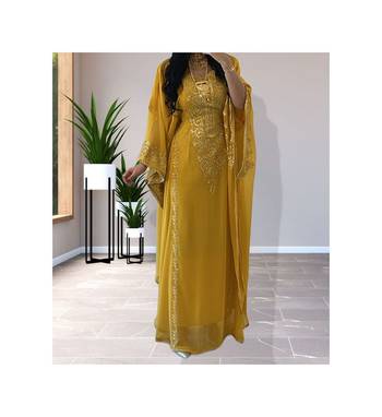 Mustard Yellow Haldi Kaftan for Women 1
