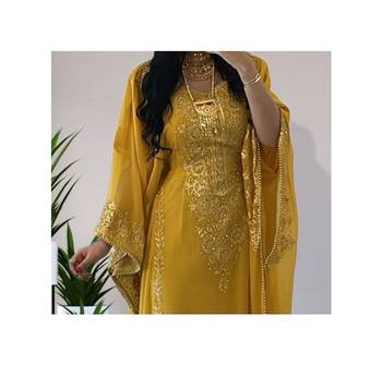 Mustard Yellow Haldi Kaftan for Women 2
