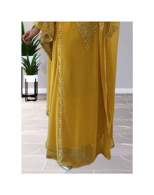 Mustard Yellow Haldi Kaftan for Women 3