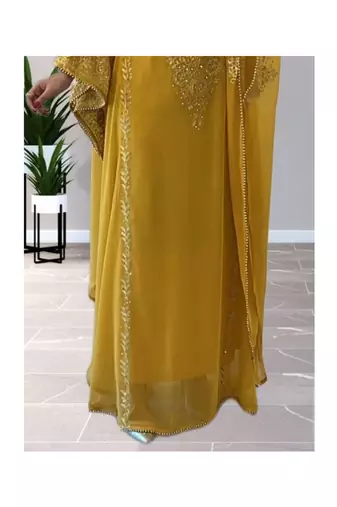 Mustard Yellow Haldi Kaftan for Women
