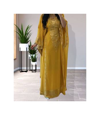 Mustard Yellow Haldi Kaftan for Women 4
