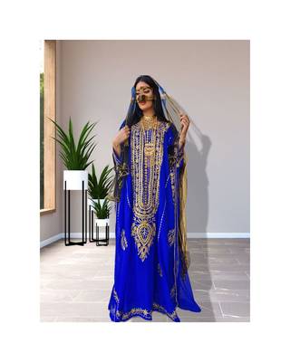 Ink Blue Handcrafted Kaftan for Women 1